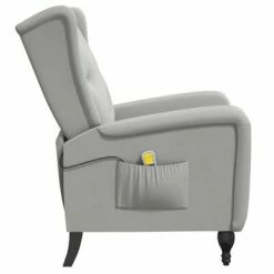 VidaXL Fauteuil de massage inclinable Gris clair Velours 9 VidaXL Fauteuil de massage inclinable Gris clair Velours -Fauteuils électriques Soldes image 4 329352