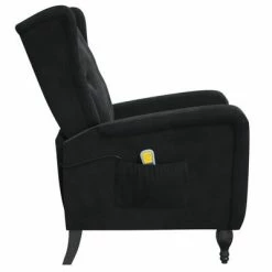 VidaXL Fauteuil de massage inclinable Noir Velours 9 VidaXL Fauteuil de massage inclinable Noir Velours -Fauteuils électriques Soldes image 4 329358