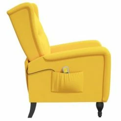 VidaXL Fauteuil de massage inclinable Jaune Velours -Fauteuils électriques Soldes image 4 329359