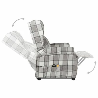 VidaXL Fauteuil de massage inclinable Gris Tissu 4 VidaXL Fauteuil de massage inclinable Gris Tissu – Image 4