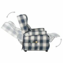 VidaXL Fauteuil de massage inclinable Bleu Tissu -Fauteuils électriques Soldes image 4 329483