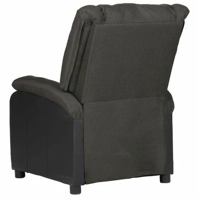 VidaXL Fauteuil de massage inclinable Gris foncé Similicuir et tissu 4 VidaXL Fauteuil de massage inclinable Gris foncé Similicuir et tissu – Image 4