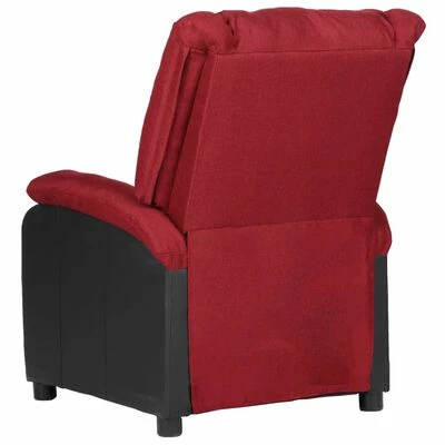 VidaXL Fauteuil de massage inclinable Bordeaux Similicuir et tissu 4 VidaXL Fauteuil de massage inclinable Bordeaux Similicuir et tissu – Image 4
