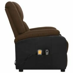 VidaXL Fauteuil de massage inclinable Marron foncé Tissu -Fauteuils électriques Soldes image 4 329518