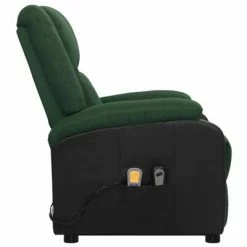 VidaXL Fauteuil de massage inclinable Vert foncé Tissu 9 VidaXL Fauteuil de massage inclinable Vert foncé Tissu -Fauteuils électriques Soldes image 4 329519