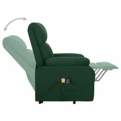 VidaXL Fauteuil de massage inclinable Vert foncé Tissu -Fauteuils électriques Soldes image 4 329601