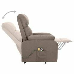 VidaXL Fauteuil de massage inclinable Taupe Tissu -Fauteuils électriques Soldes image 4 329603