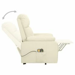VidaXL Fauteuil de massage inclinable Crème Tissu -Fauteuils électriques Soldes image 4 329604