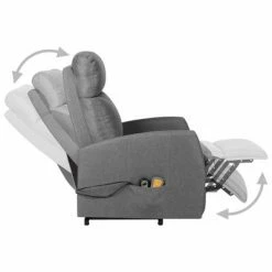 VidaXL Fauteuil de massage inclinable Gris clair Tissu -Fauteuils électriques Soldes image 4 329615