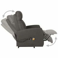 VidaXL Fauteuil de massage inclinable Gris foncé Tissu -Fauteuils électriques Soldes image 4 329616