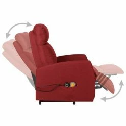 VidaXL Fauteuil de massage inclinable Rouge bordeaux Tissu -Fauteuils électriques Soldes image 4 329618