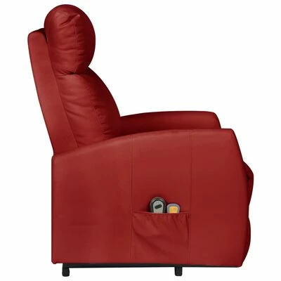 VidaXL Fauteuil inclinable de massage Rouge bordeaux Similicuir 4 VidaXL Fauteuil inclinable de massage Rouge bordeaux Similicuir – Image 4