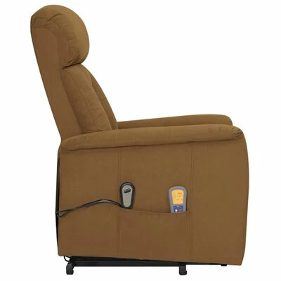 VidaXL Fauteuil inclinable de massage Taupe Tissu microfibre 4 VidaXL Fauteuil inclinable de massage Taupe Tissu microfibre – Image 4