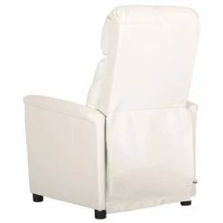 VidaXL Fauteuil de massage inclinable Blanc Similicuir -Fauteuils électriques Soldes image 4 329679