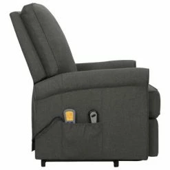 VidaXL Fauteuil de massage inclinable Gris foncé Tissu -Fauteuils électriques Soldes image 4 329730