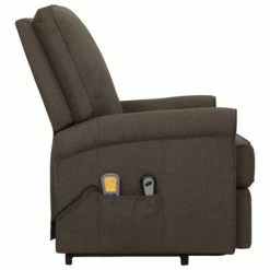 VidaXL Fauteuil de massage inclinable Marron foncé Tissu 9 VidaXL Fauteuil de massage inclinable Marron foncé Tissu -Fauteuils électriques Soldes image 4 329734