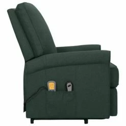 VidaXL Fauteuil de massage inclinable Vert foncé Tissu -Fauteuils électriques Soldes image 4 329735