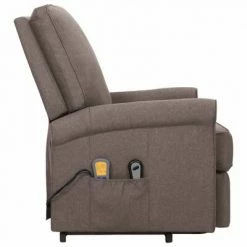 VidaXL Fauteuil de massage inclinable Taupe Tissu 9 VidaXL Fauteuil de massage inclinable Taupe Tissu -Fauteuils électriques Soldes image 4 329737