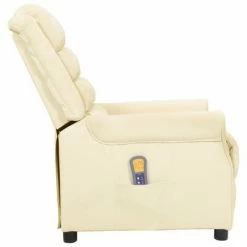 VidaXL Fauteuil de massage inclinable Crème Similicuir -Fauteuils électriques Soldes image 4 338832