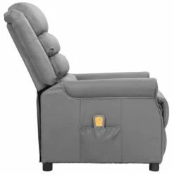 VidaXL Fauteuil de massage inclinable Gris Similicuir -Fauteuils électriques Soldes image 4 338833
