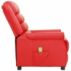 VidaXL Fauteuil de massage inclinable Rouge Similicuir -Fauteuils électriques Soldes image 4 338834