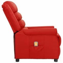 VidaXL Fauteuil de massage inclinable Rouge bordeaux Similicuir 9 VidaXL Fauteuil de massage inclinable Rouge bordeaux Similicuir -Fauteuils électriques Soldes image 4 338835