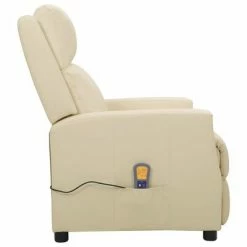 VidaXL Fauteuil de massage inclinable Crème Similicuir -Fauteuils électriques Soldes image 4 338846