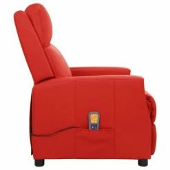 VidaXL Fauteuil de massage inclinable Rouge Similicuir -Fauteuils électriques Soldes image 4 338848
