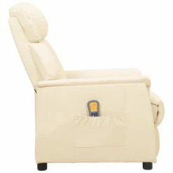 VidaXL Fauteuil de massage inclinable Crème Similicuir -Fauteuils électriques Soldes image 4 338860
