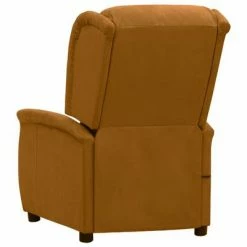 VidaXL Fauteuil inclinable de massage Marron Tissu microfibre -Fauteuils électriques Soldes image 4 338890