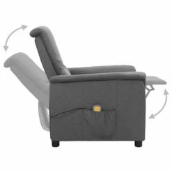VidaXL Fauteuil de massage inclinable Gris clair Tissu -Fauteuils électriques Soldes image 4 338906
