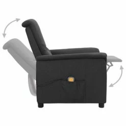 VidaXL Fauteuil de massage inclinable Gris foncé Tissu 9 VidaXL Fauteuil de massage inclinable Gris foncé Tissu -Fauteuils électriques Soldes image 4 338907