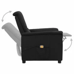 VidaXL Fauteuil de massage inclinable Noir Tissu -Fauteuils électriques Soldes image 4 338908