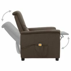 VidaXL Fauteuil de massage inclinable Marron Tissu -Fauteuils électriques Soldes image 4 338910