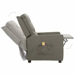 VidaXL Fauteuil de massage inclinable Gris clair Tissu 9 VidaXL Fauteuil de massage inclinable Gris clair Tissu -Fauteuils électriques Soldes image 4 338966