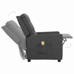 VidaXL Fauteuil de massage inclinable Gris foncé Tissu -Fauteuils électriques Soldes image 4 338967