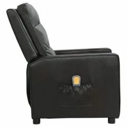 VidaXL Fauteuil de massage inclinable Noir Similicuir brillant -Fauteuils électriques Soldes image 4 338978