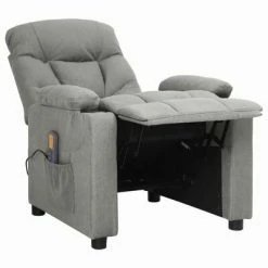VidaXL Fauteuil de massage inclinable Gris clair Tissu 9 VidaXL Fauteuil de massage inclinable Gris clair Tissu -Fauteuils électriques Soldes image 4 339092