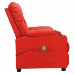 VidaXL Fauteuil de massage inclinable Rouge Similicuir -Fauteuils électriques Soldes image 4 339134