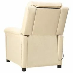 VidaXL Fauteuil de massage inclinable Crème Tissu -Fauteuils électriques Soldes image 4 342360