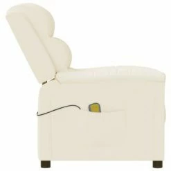 VidaXL Fauteuil de massage inclinable Crème Similicuir -Fauteuils électriques Soldes image 4 342371