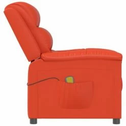 VidaXL Fauteuil de massage inclinable Rouge Similicuir -Fauteuils électriques Soldes image 4 342375