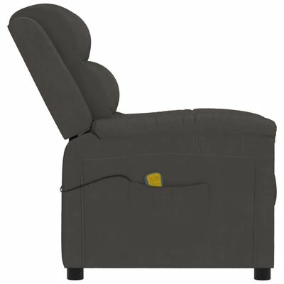 VidaXL Fauteuil de massage inclinable Gris foncé Velours 4 VidaXL Fauteuil de massage inclinable Gris foncé Velours – Image 4