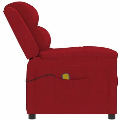 VidaXL Fauteuil de massage inclinable Rouge bordeaux Velours 4 VidaXL Fauteuil de massage inclinable Rouge bordeaux Velours – Image 4
