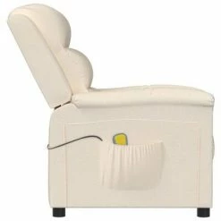 VidaXL Fauteuil de massage inclinable Crème Velours -Fauteuils électriques Soldes image 4 342397