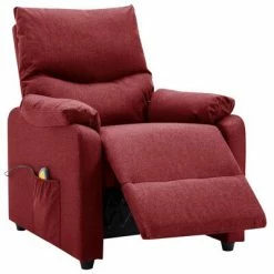 VidaXL Fauteuil de massage inclinable Rouge bordeaux Tissu 9 VidaXL Fauteuil de massage inclinable Rouge bordeaux Tissu -Fauteuils électriques Soldes image 4 342462