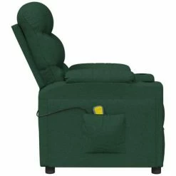 VidaXL Fauteuil de massage inclinable Vert foncé Tissu -Fauteuils électriques Soldes image 4 348088