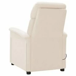 VidaXL Fauteuil inclinable de massage Beige Tissu microfibre -Fauteuils électriques Soldes image 4 348412