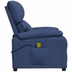 VidaXL Fauteuil inclinable de massage Bleu Tissu -Fauteuils électriques Soldes image 4 348478