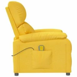 VidaXL Fauteuil de massage inclinable Jaune Tissu 9 VidaXL Fauteuil de massage inclinable Jaune Tissu -Fauteuils électriques Soldes image 4 348479